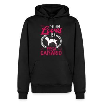 This girl loves her Presa Canario Dogo Canario - Männer Premium Bio Hoodie - Schwarz - Vorne - Nico (187cm)