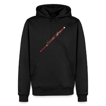 Basson instrument fagottist cadeau basson joueur - Sweat à capuche Premium bio Homme - noir - Devant - Nico (187cm)