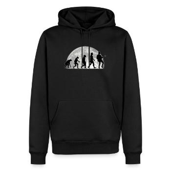 Gitarrist Evolution Mond Gitarre Bassgitarre - Männer Premium Bio Hoodie - Schwarz - Vorne - Nico (187cm)