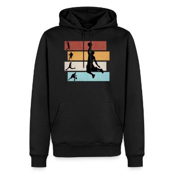 Bunter Basketballer | Basketball | Geschenk - Männer Premium Bio Hoodie - Schwarz - Vorne - Nico (187cm)