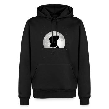 Schweißer Mond Schweisser Geschenk - Männer Premium Bio Hoodie - Schwarz - Vorne - Nico (187cm)