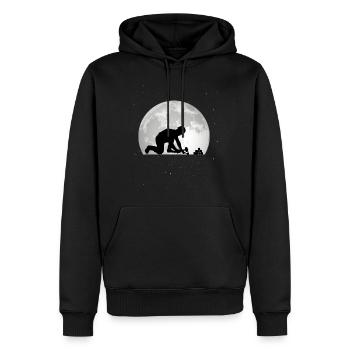 Pavé Lune Pierre de pavage - Sweat à capuche Premium bio Homme - noir - Devant - Nico (187cm)