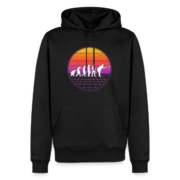 Boccia Evolution Vaporwave Bocciaspieler Boule - Männer Premium Bio Hoodie - Schwarz - Vorne - Nico (187cm)