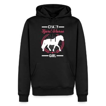 Crazy Fjord Horse Girl Fjordpferd - Männer Premium Bio Hoodie - Schwarz - Vorne - Nico (187cm)