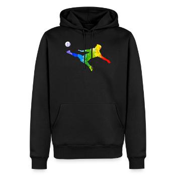 Footballeurs colorés - Sweat à capuche Premium bio Homme - noir - Devant - Nico (187cm)
