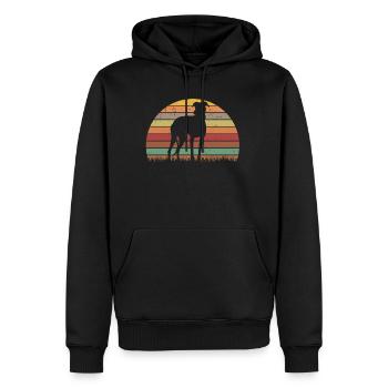 Greyhound Retro lévriers britannique Vintage - Sweat à capuche Premium bio Homme - noir - Devant - Nico (187cm)