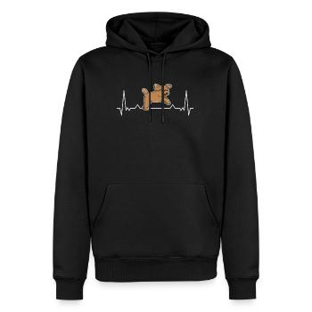 Labradoodle Heartbeat Goldendoodle Gift - Men’s Premium Organic Hoodie - black - Front - Nico (187cm)