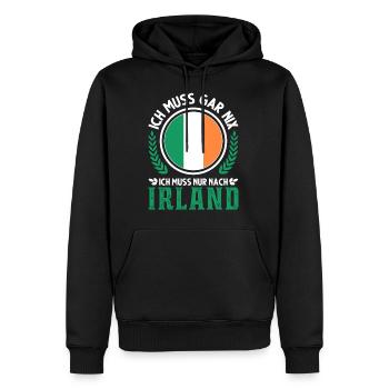 Irland Urlaub Irische Flagge Geschenk - Männer Premium Bio Hoodie - Schwarz - Vorne - Nico (187cm)