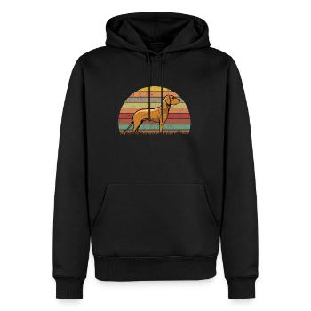 Magyar Vizsla Retro Fil de fer Vizsla - Sweat à capuche Premium bio Homme - noir - Devant - Nico (187cm)