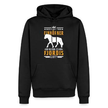 Fjordpferd Einhorn Norweger Fjord Pferd - Männer Premium Bio Hoodie - Schwarz - Vorne - Nico (187cm)