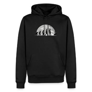 Parson Russell Terrier Evolution Lune - Sweat à capuche Premium bio Homme - noir - Devant - Nico (187cm)