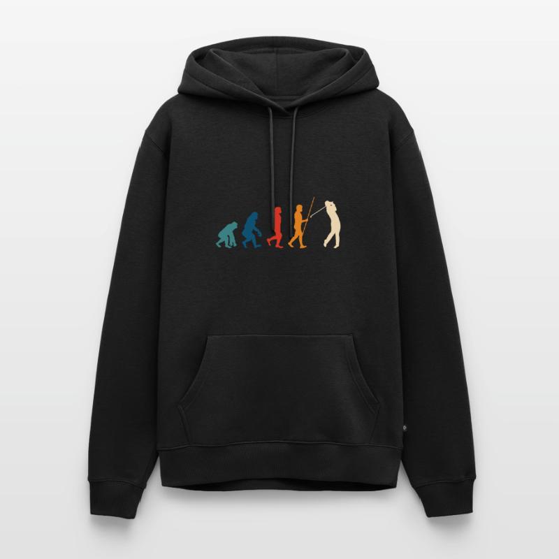 Golf Evolution Golfer Geschenk Golfschläger Männer Premium Bio Hoodie
