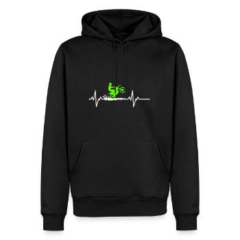 Herzschlag Motocross - Männer Premium Bio Hoodie - Schwarz - Vorne - Nico (187cm)