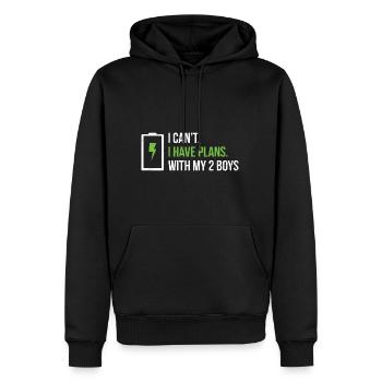 Mutter von 2 Jungen Design für eine Mutter von 2 - Männer Premium Bio Hoodie - Schwarz - Vorne - Nico (187cm)