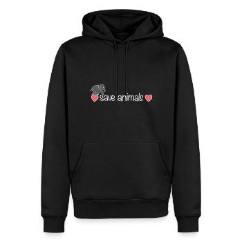 Herzen rette Tiere Tier Elefant - Männer Premium Bio Hoodie - Schwarz - Vorne - Nico (187cm)