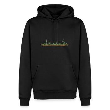 Sol Herbe Vert Nature Ligne de Terre - Sweat à capuche Premium bio Homme - noir - Devant - Nico (187cm)