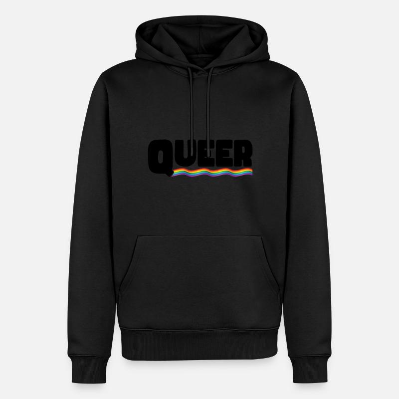 Rainbow Connection Étreinte, Joyeuse Fierté - Sweat à capuche Premium bio Homme - noir