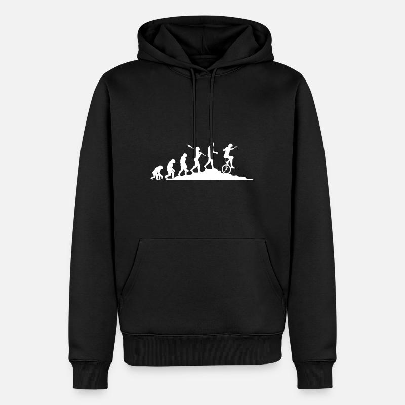 Evolution Einradfahrer - Männer Premium Bio Hoodie - Schwarz