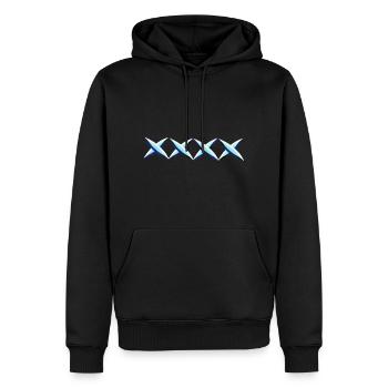 croix bleues croix - Sweat à capuche Premium bio Homme - noir - Devant - Nico (187cm)