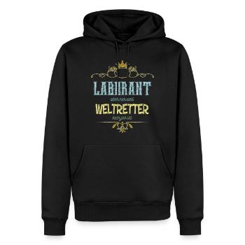 Laborant Weltretter - Männer Premium Bio Hoodie - Schwarz - Vorne - Nico (187cm)