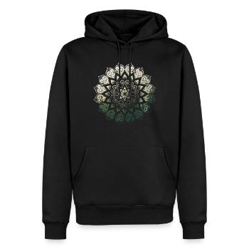 Mandala - Männer Premium Bio Hoodie - Schwarz - Vorne - Nico (187cm)