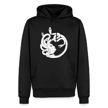 Schlangenhaarige Frau (weiß) - Männer Premium Bio Hoodie - Schwarz - Vorne - Nico (187cm)