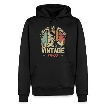 Die Legenden wurden 1941 geboren - 83. Geburtstag - Männer Premium Bio Hoodie - Schwarz - Vorne - Nico (187cm)