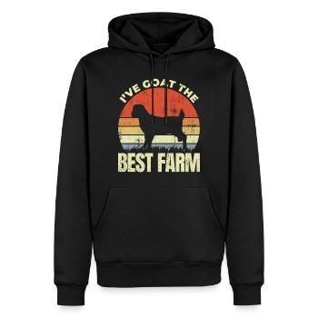 Bauernspruch - Männer Premium Bio Hoodie - Schwarz - Vorne - Nico (187cm)