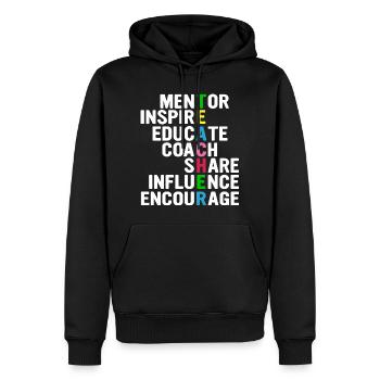 Lehrer-Akrostichon: Mentor, Inspirieren,... - Männer Premium Bio Hoodie - Schwarz - Vorne - Nico (187cm)