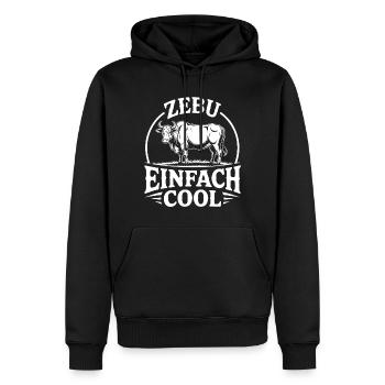 Zebu Einfach Cool Logo - Männer Premium Bio Hoodie - Schwarz - Vorne - Nico (187cm)