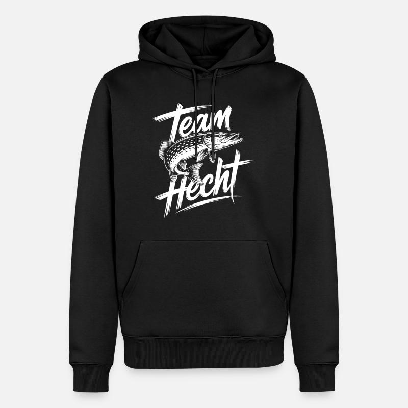 Springender Hecht - Männer Premium Bio Hoodie - Schwarz