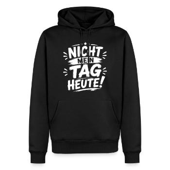 Nicht mein Tag heute - T-Shirt - Männer Premium Bio Hoodie - Schwarz - Vorne - Nico (187cm)