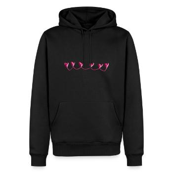 cœur symbole coeur rose - Sweat à capuche Premium bio Homme - noir - Devant - Nico (187cm)