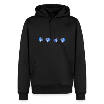 herz herzen blau narben - Männer Premium Bio Hoodie - Schwarz - Vorne - Nico (187cm)