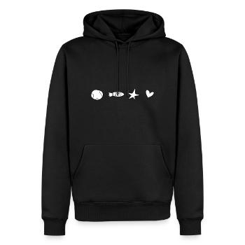 symboles formes voyage spatial fusée terrestre - Sweat à capuche Premium bio Homme - noir - Devant - Nico (187cm)