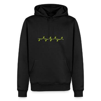 Feuilles Ligne Nature Feuilles Branches Vert - Sweat à capuche Premium bio Homme - noir - Devant - Nico (187cm)