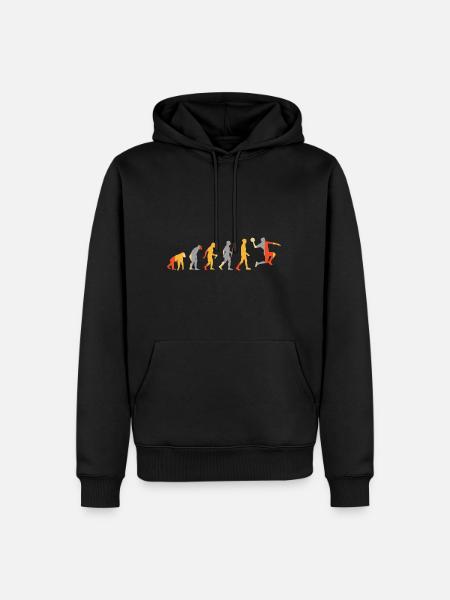 Evolution Handballer - Männer Premium Bio Hoodie - Schwarz