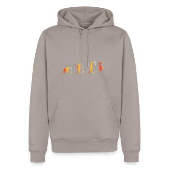 Evolution Handballer - Männer Premium Bio Hoodie - Taupe - Vorne - Nico (187cm)