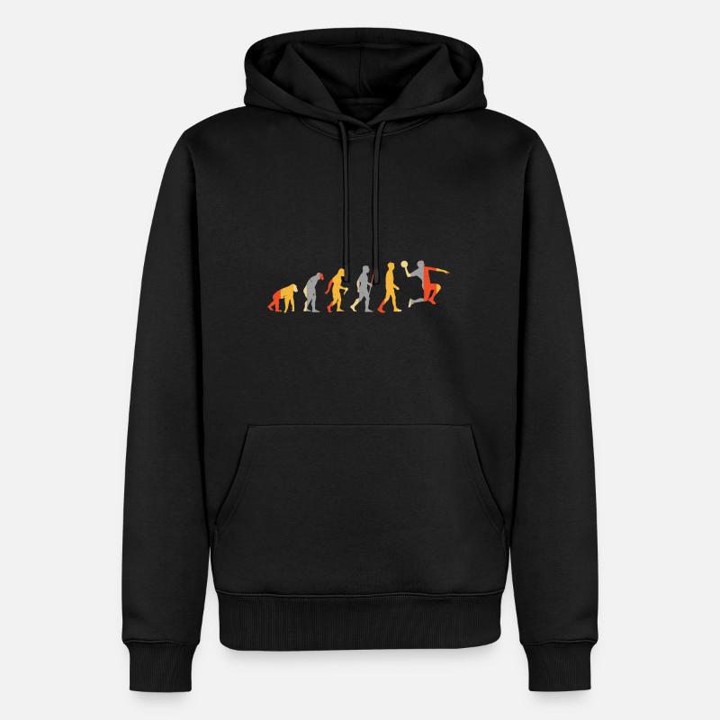 Evolution Handballeur - Sweat à capuche Premium bio Homme - noir
