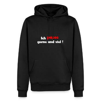 dicton drôle qui pète - Sweat à capuche Premium bio Homme - noir - Devant - Nico (187cm)
