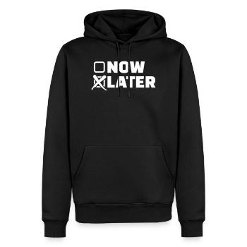 Maintenant plus tard - Sweat à capuche Premium bio Homme - noir - Devant - Nico (187cm)