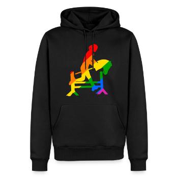 coloré cheval de loisir cheval de loisir hobby horsing - Sweat à capuche Premium bio Homme - noir - Devant - Nico (187cm)