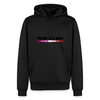 Rainbow Connection Embrace, Happy Pride - Männer Premium Bio Hoodie - Schwarz - Vorne - Nico (187cm)