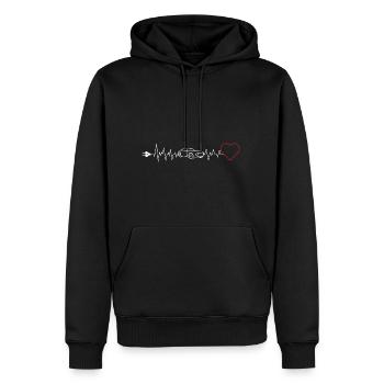 E-car Heartbeat ECG electric Car rEVolution EV pul - Männer Premium Bio Hoodie - Schwarz - Vorne - Nico (187cm)