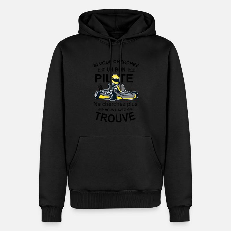 Pilote de Course - Karting - Sweat à capuche Premium bio Homme - noir