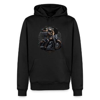 Born to ride - Men’s Premium Organic Hoodie - black - Front - Nico (187cm)
