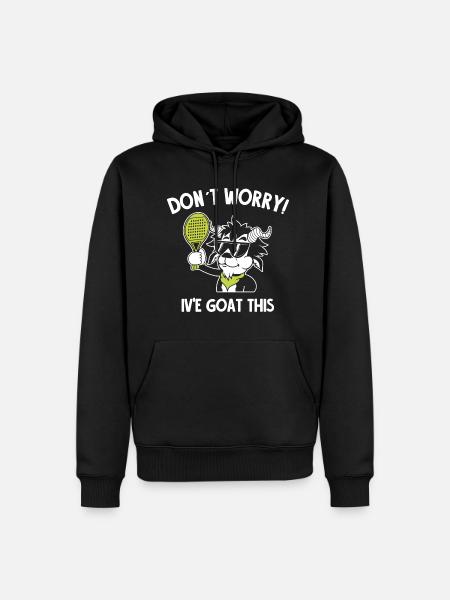Padel Tennis Ziege als Padel Spieler - Herre Premium økologisk hoodie - sort