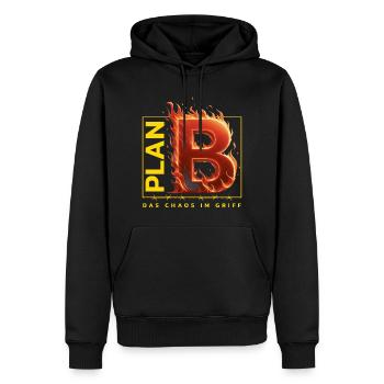 Plan B Streetwear - Men’s Premium Organic Hoodie - black - Front - Nico (187cm)