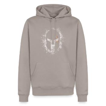 Espagne spartiate. Gladiator Français - Sweat à capuche Premium bio Homme - taupe - Devant - Nico (187cm)