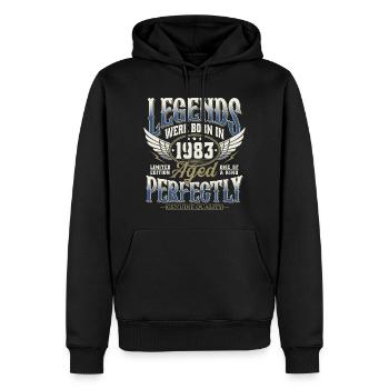 Né en 1983 Legends Cadeau d’anniversaire - Sweat à capuche Premium bio Homme - noir - Devant - Nico (187cm)